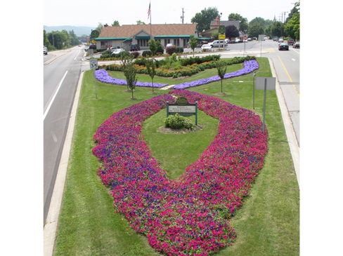 Gateway garden with flowers